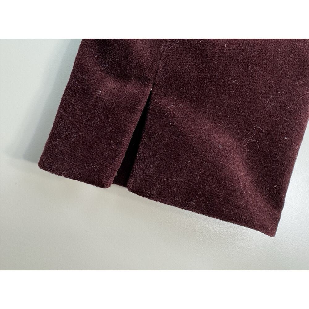 Talbots Womens Blazer Petite 6P Burgundy Velvet Peplum Classic Preppy Academia - Picture 11 of 13